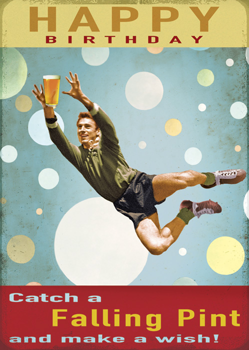 Catch a Falling Pint Football Greeting Card by Max Hernn - Click Image to Close